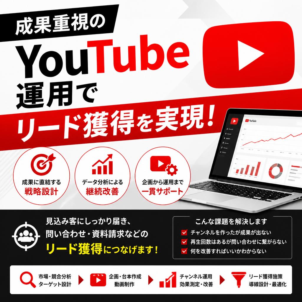 成果重視のYouTube運用でリード獲得を実現！
